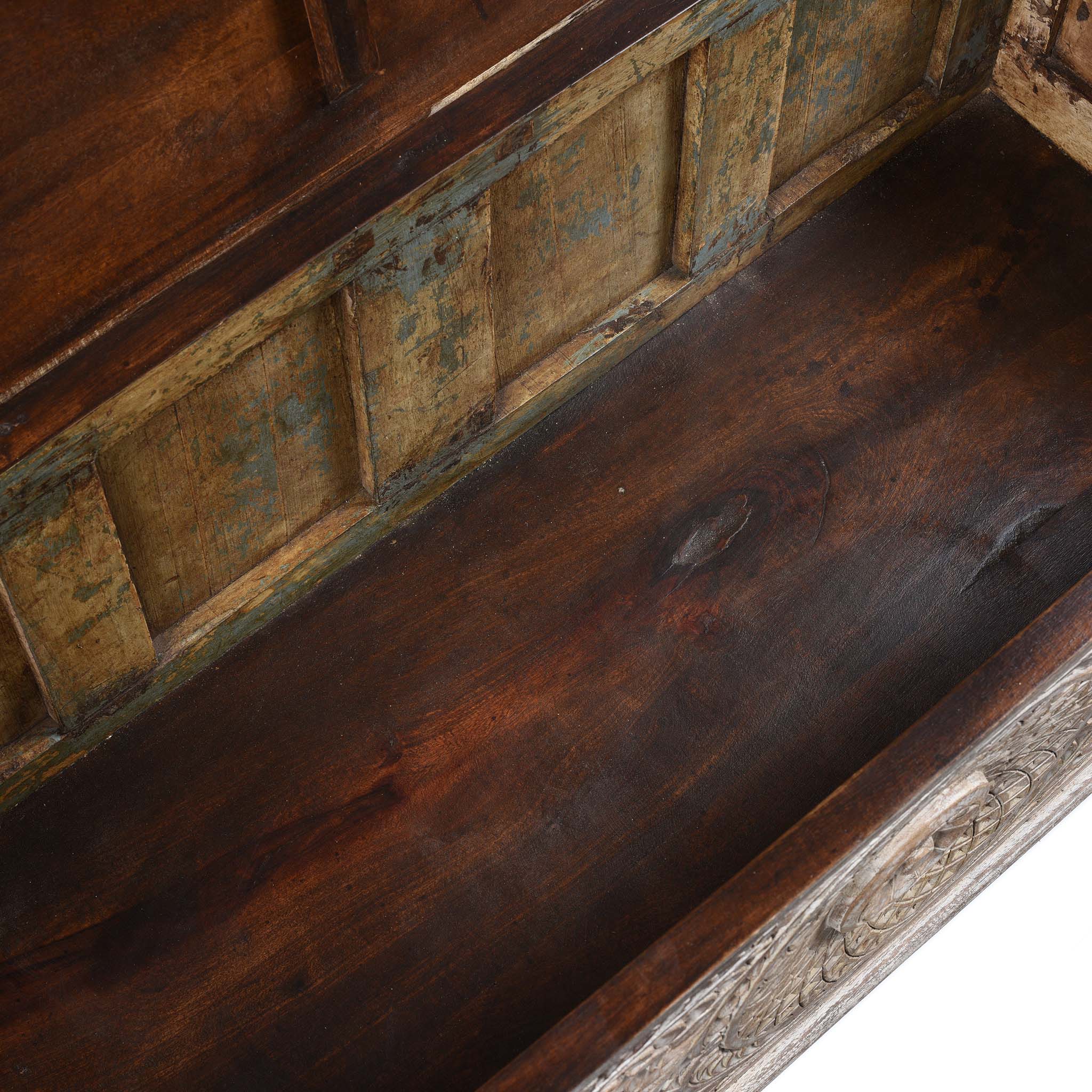 Carved Blanket Chest Made From Old Teak Wood | Indigo Antiques