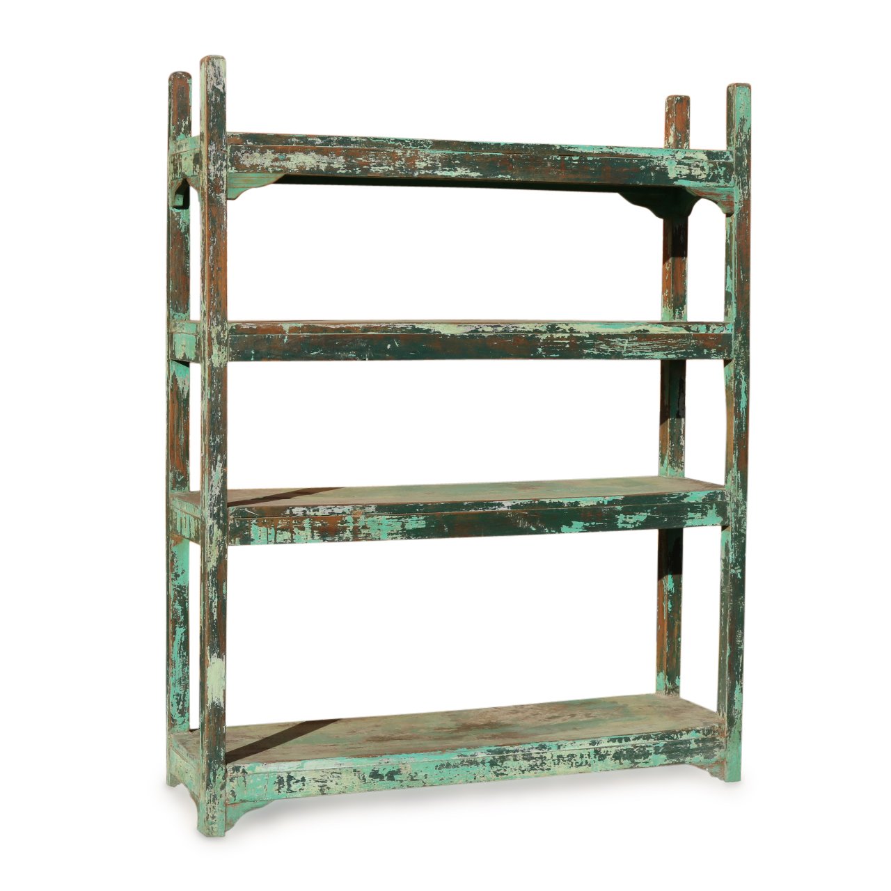 Vintage Painted Slat Shelf From India - Ca 1930